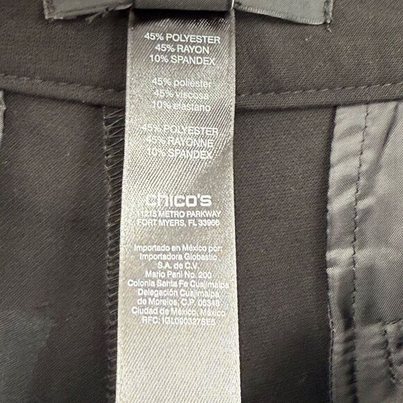 Black Label By Chicos Kick Flare Crop Pant Women Large 12 Black Workwear - Picture 5 of 10